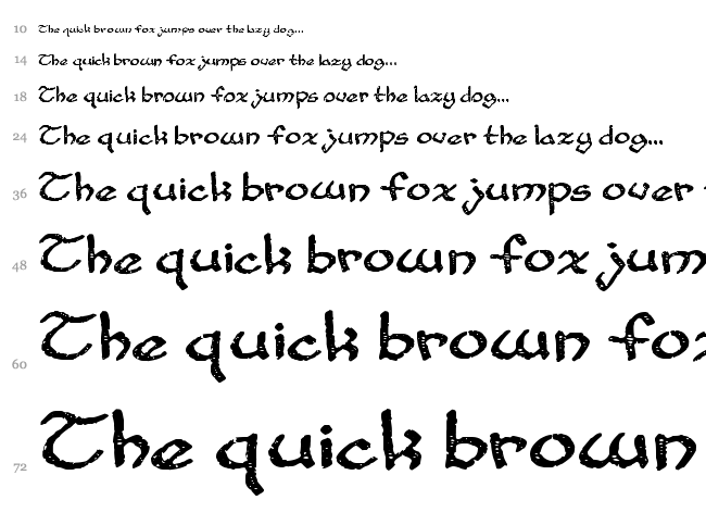 Cup and Talon font waterfall